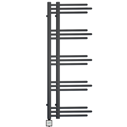  Radiateur sèche-serviettes électrique design Sydney noir, largeur 500 mm et hauteur 1 200 mm 