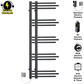 500mm Wide – 1200mm High Sydney Black Electric Designer Heated Towel Rail Radiator 