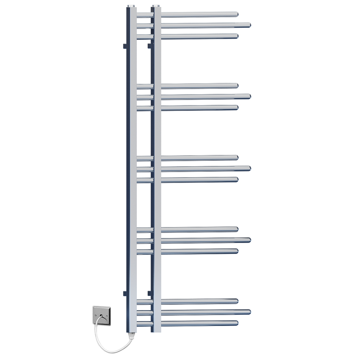  500mm Wide – 1200mm High Sydney Chrome Electric Designer Heated Towel Rail Radiator