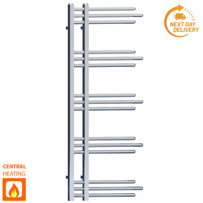  500mm Wide - 1200mm High Sydney Chrome Designer Heated Towel Rail Radiator 