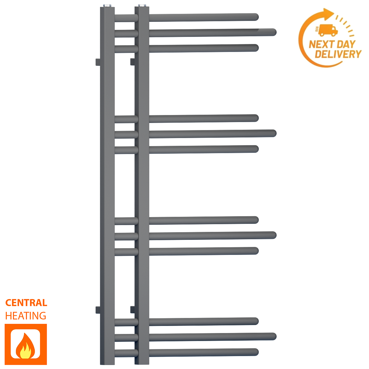  500mm Wide - 900mm High Sydney Anthracite Designer Heated Towel Rail Radiator