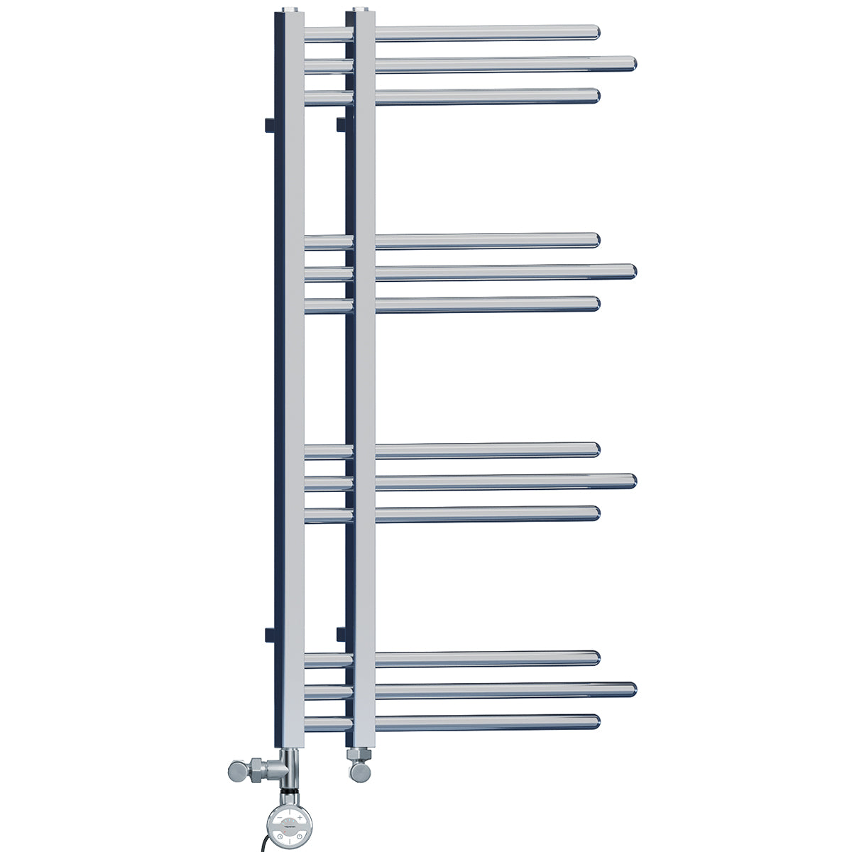  Dual Fuel 500 x 900mm Straight Chrome Designer Heated Towel Rail Radiator- (incl. Valves + Electric Heating Kit)