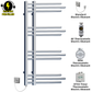 500mm Wide – 900mm High Sydney Chrome Electric Designer Heated Towel Rail Radiator 