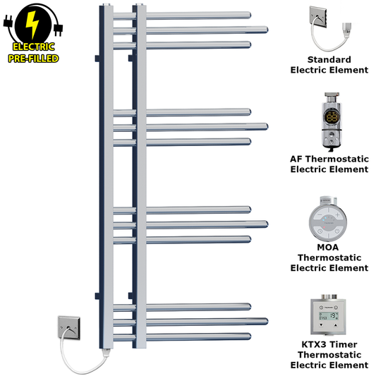 500mm Wide – 900mm High Sydney Chrome Electric Designer Heated Towel Rail Radiator 