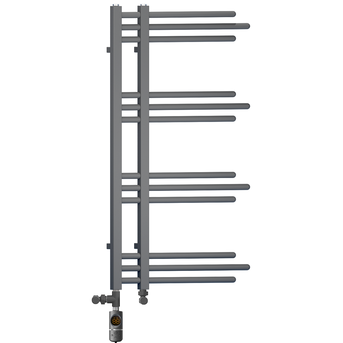  Dual Fuel 500 x 900mm Straight Anthracite Grey Designer Heated Towel Rail Radiator- (incl. Valves + Electric Heating Kit)