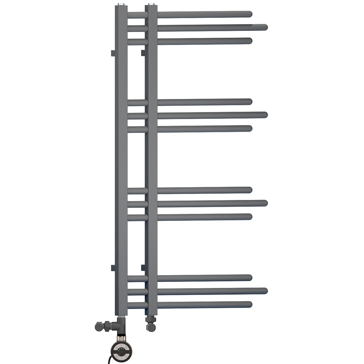  Dual Fuel 500 x 900mm Straight Anthracite Grey Designer Heated Towel Rail Radiator- (incl. Valves + Electric Heating Kit)