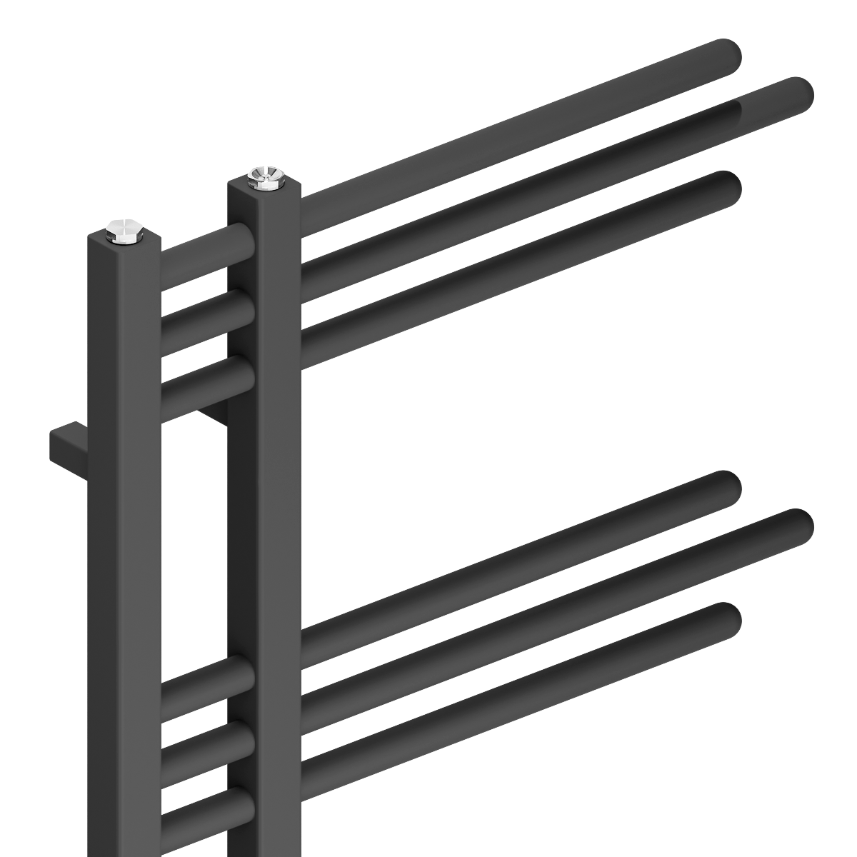  500mm Wide - 1200mm High Sydney Black Designer Heated Towel Rail Radiator