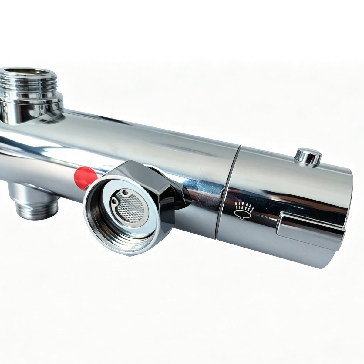  Thermostat Shower System With Round Mixer Set and Rainfall Shower Head