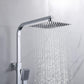 Thermostat Shower System With Square Mixer Set and Rainfall Shower Head 