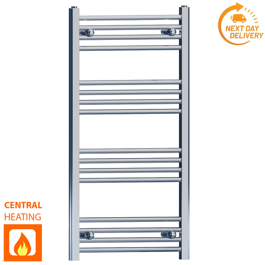 550mm Wide - 1000mm High Flat Chrome Heated Towel Rail Radiator Stock Clearance 