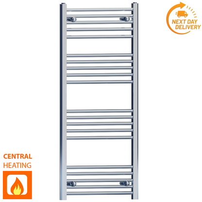  550mm Wide - 1200mm High Flat Chrome Heated Towel Rail Radiator Stock Clearance 