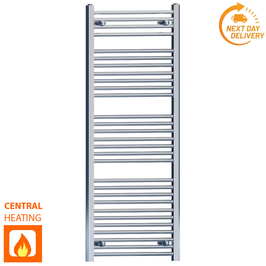 600mm Wide - 1500mm High Flat Chrome Heated Towel Rail Radiator Stock Clearance 
