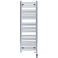 Dual Fuel 500 x 1500mm High Flat Chrome Heated Towel Rail Radiator Stock Clearance - (incl. Valves + Electric Heating Kit) 