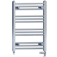 Dual Fuel 400 x 700mm High Flat Chrome Heated Towel Rail Radiator Stock Clearance - (incl. Valves + Electric Heating Kit) 
