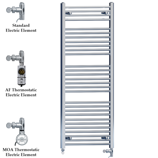 600mm Wide - 1500mm High Flat Chrome Electric Heated Towel Rail Radiator Stock Clearance 
