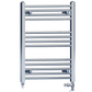Dual Fuel 600 x 700mm High Flat Chrome Heated Towel Rail Radiator Stock Clearance - (incl. Valves + Electric Heating Kit) 