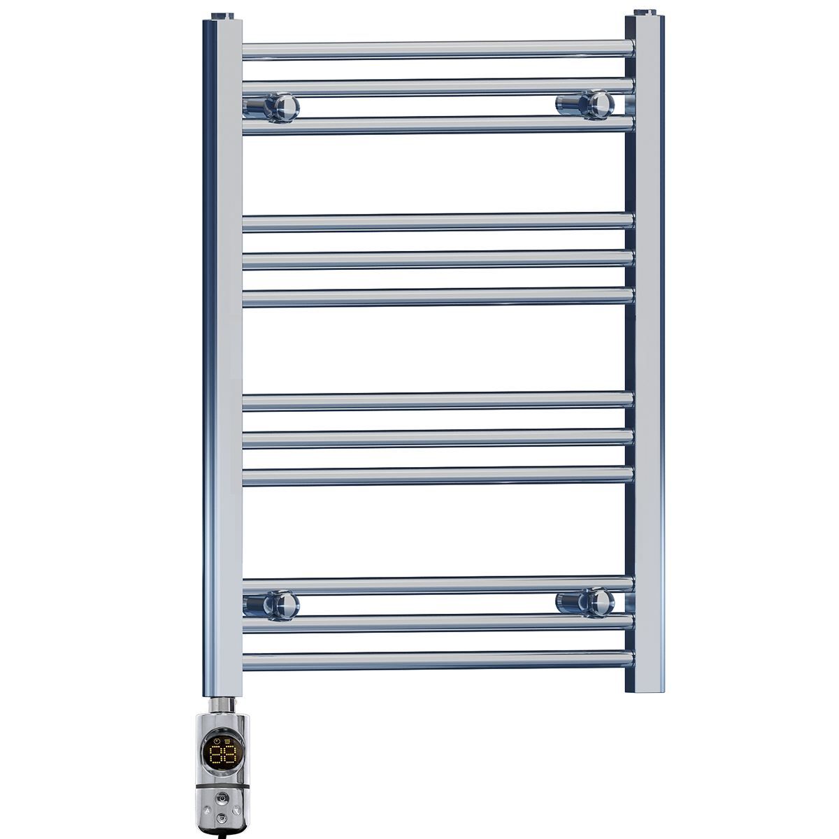  400mm Wide - 700mm High Flat Chrome Electric Heated Towel Rail Radiator Stock Clearance