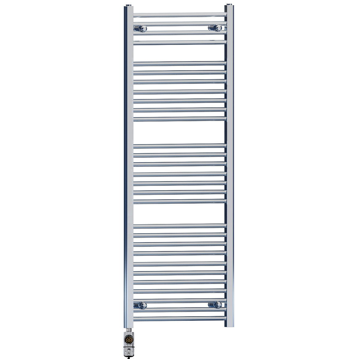  500mm Wide - 1500mm High Flat Chrome Electric Heated Towel Rail Radiator Stock Clearance