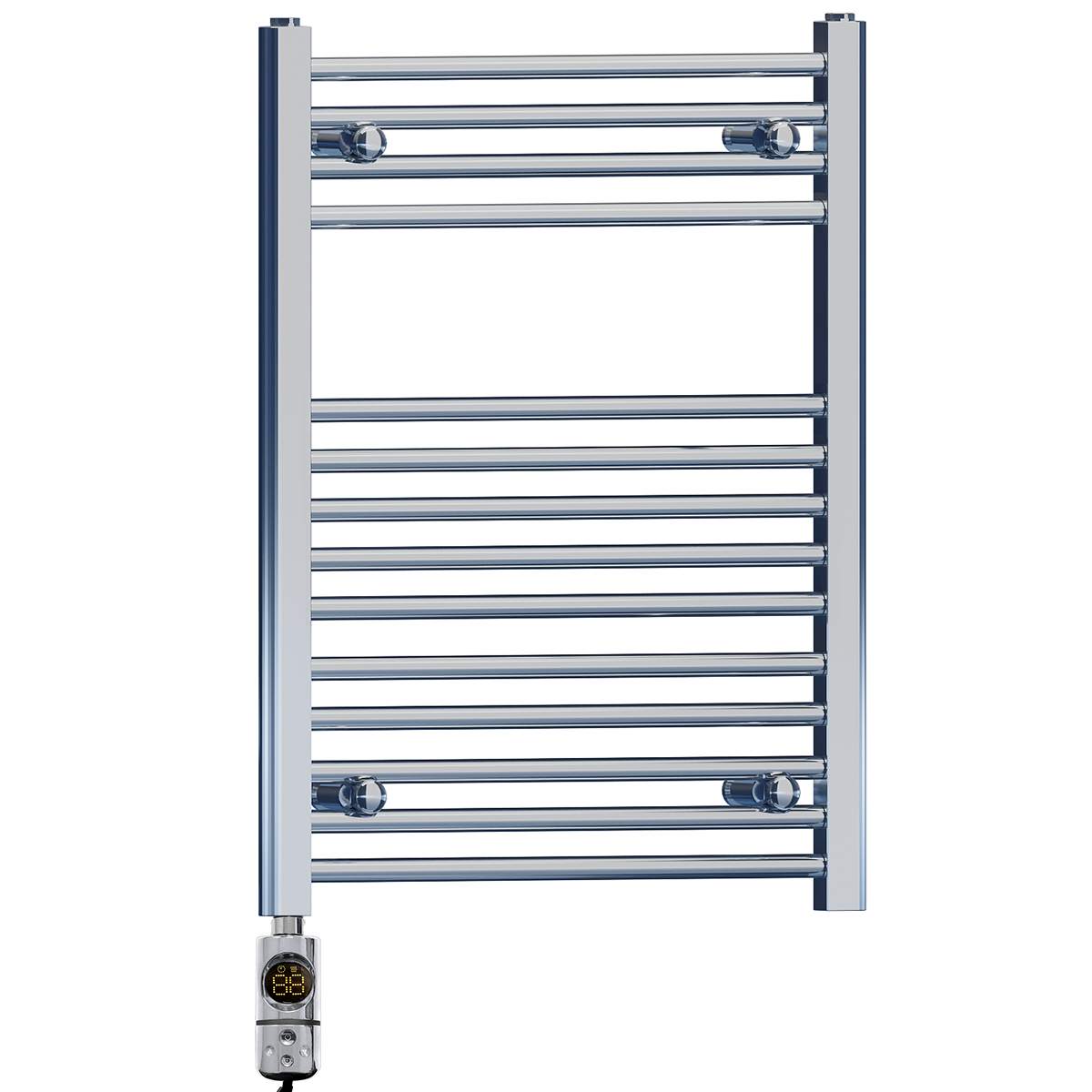  500mm Wide - 750mm High Flat Chrome Electric Heated Towel Rail Radiator Stock Clearance