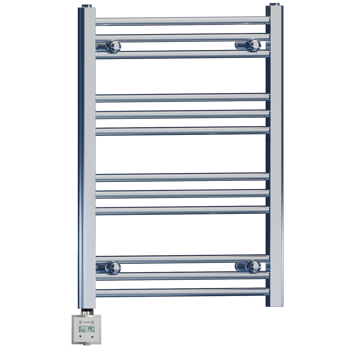  400mm Wide - 700mm High Flat Chrome Electric Heated Towel Rail Radiator Stock Clearance