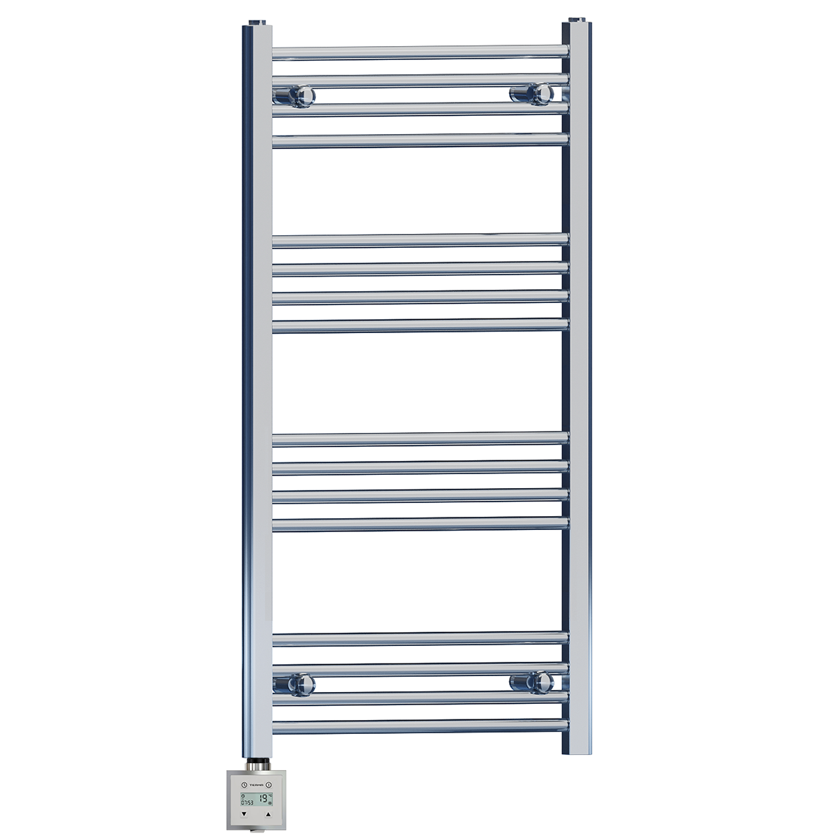  550mm Wide - 1000mm High Flat Chrome Electric Heated Towel Rail Radiator Stock Clearance