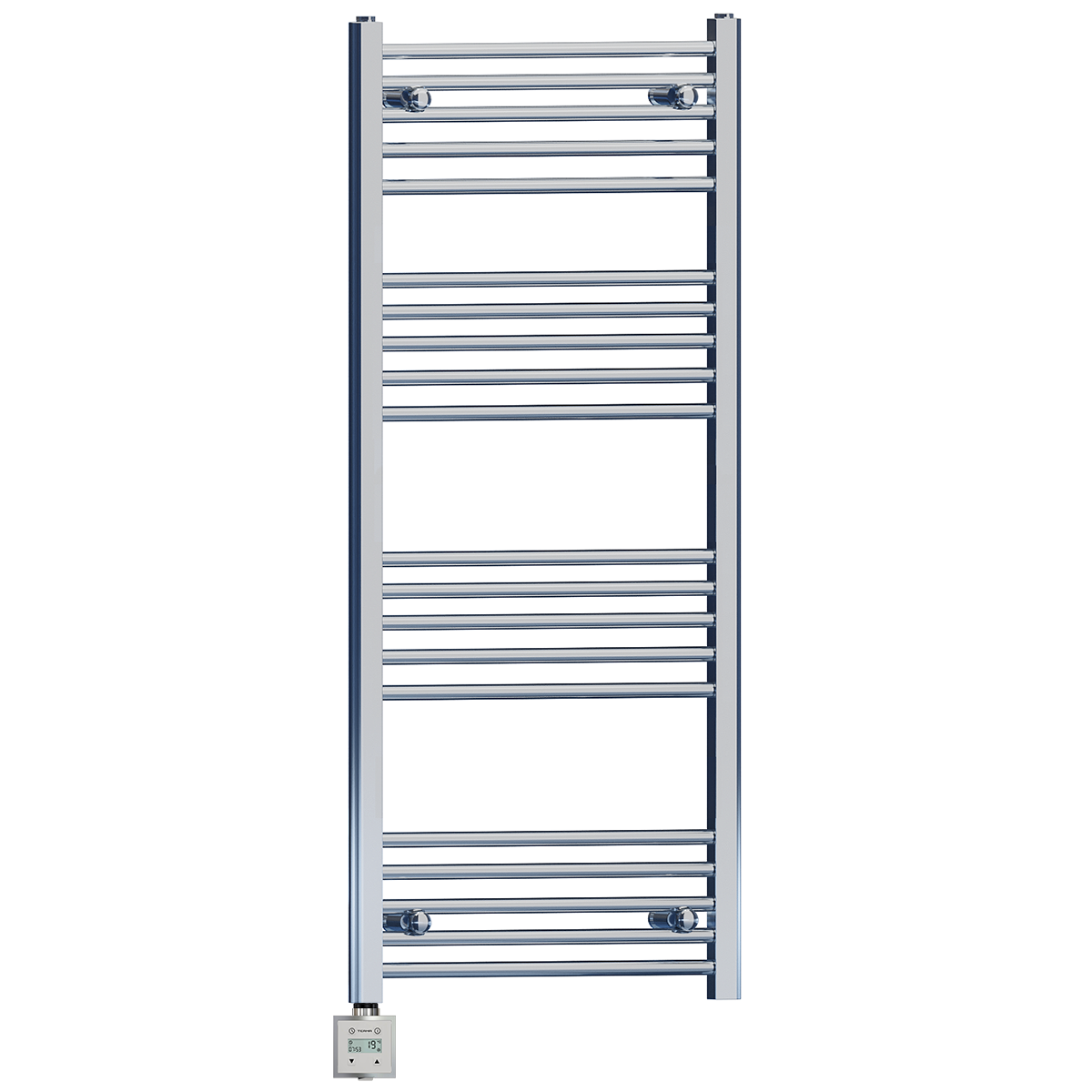  550mm Wide - 1200mm High Flat Chrome Electric Heated Towel Rail Radiator Stock Clearance