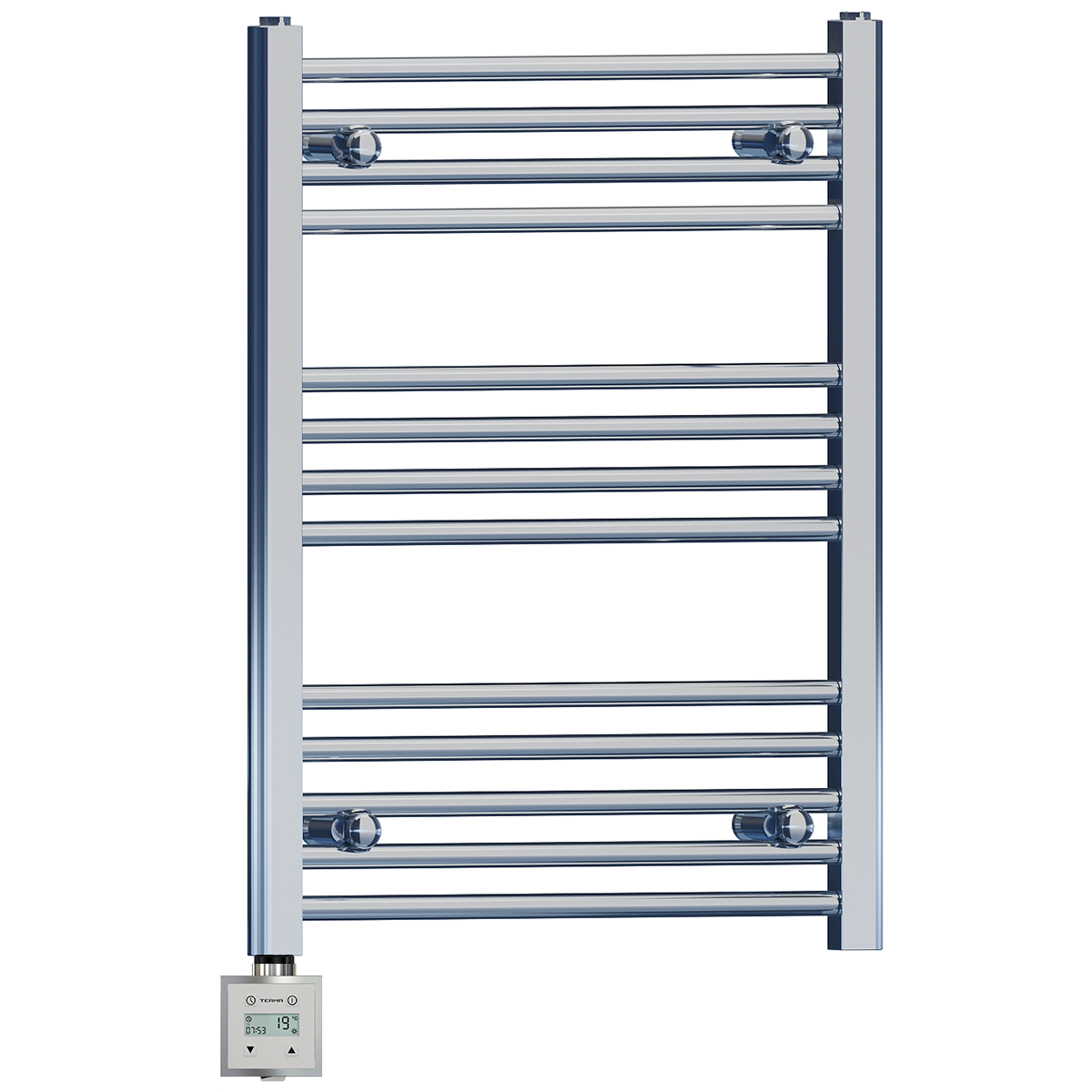  600mm Wide - 700mm High Flat Chrome Electric Heated Towel Rail Radiator Stock Clearance