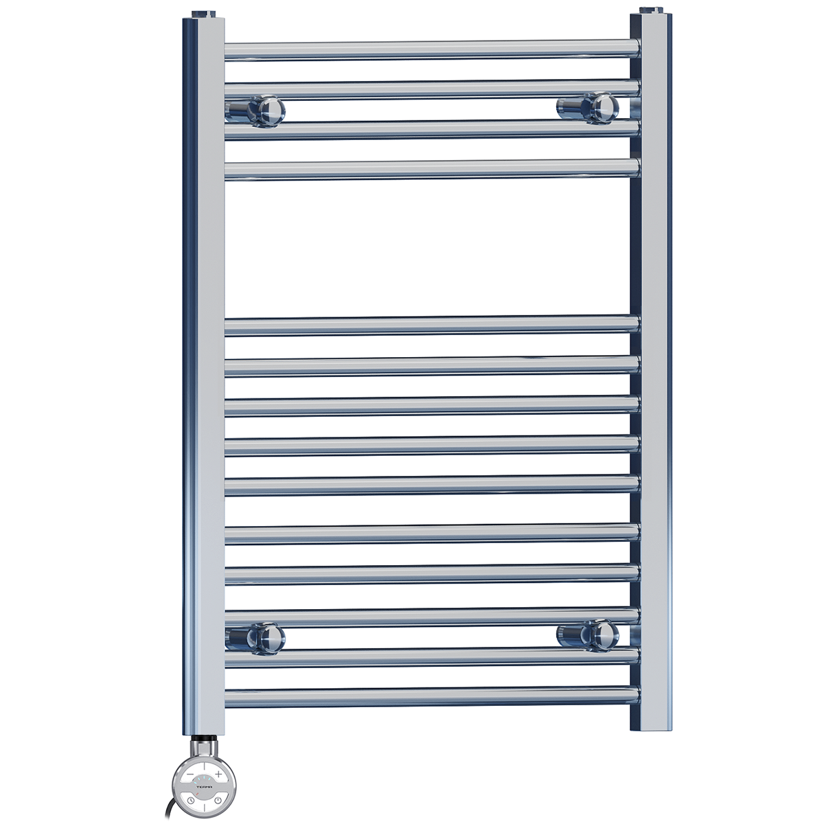  500mm Wide - 750mm High Flat Chrome Electric Heated Towel Rail Radiator Stock Clearance