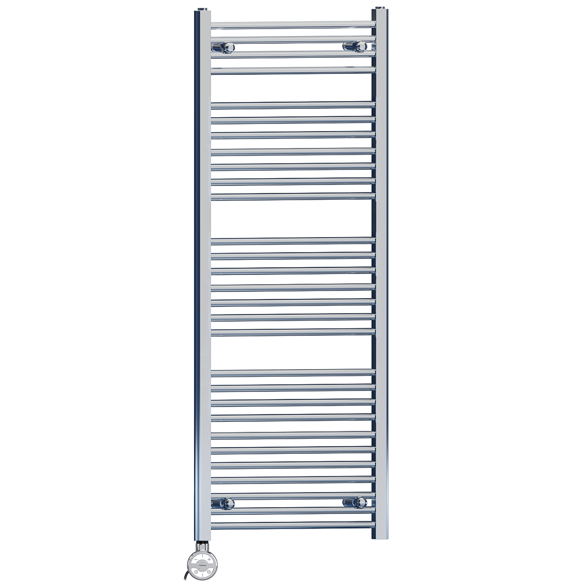  600mm Wide - 1500mm High Flat Chrome Electric Heated Towel Rail Radiator Stock Clearance