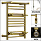 490mm Wide 680mm  High Gold Electric Towel Rail Radiator Top Shelf & Two Towel Holder OSLO For Bathroom & Kitchen 