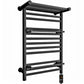 490mm Wide Black Electric Towel Rail Radiator Top Shelf & Two Towel Holder OSLO For Bathroom & Kitchen 