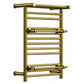 490mm Wide 680mm Height Gold Heated Towel Rail Radiator Top Shelf & Two Towel Holder OSLO For Bathroom & Kitchen 