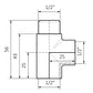 Heating Element Connector-Dual Fuel Black T-Piece For Towel Rails 