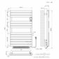 550 x 900mm Black Dry Heating Electric Towel Rail Radiator - Turbo Fan Assisted 1500W - Programmable Timer 