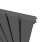 376mm x 1600mm Anthracite Gray Designer Vertical Single Flat Panel Radiator, 2131 BTU 
