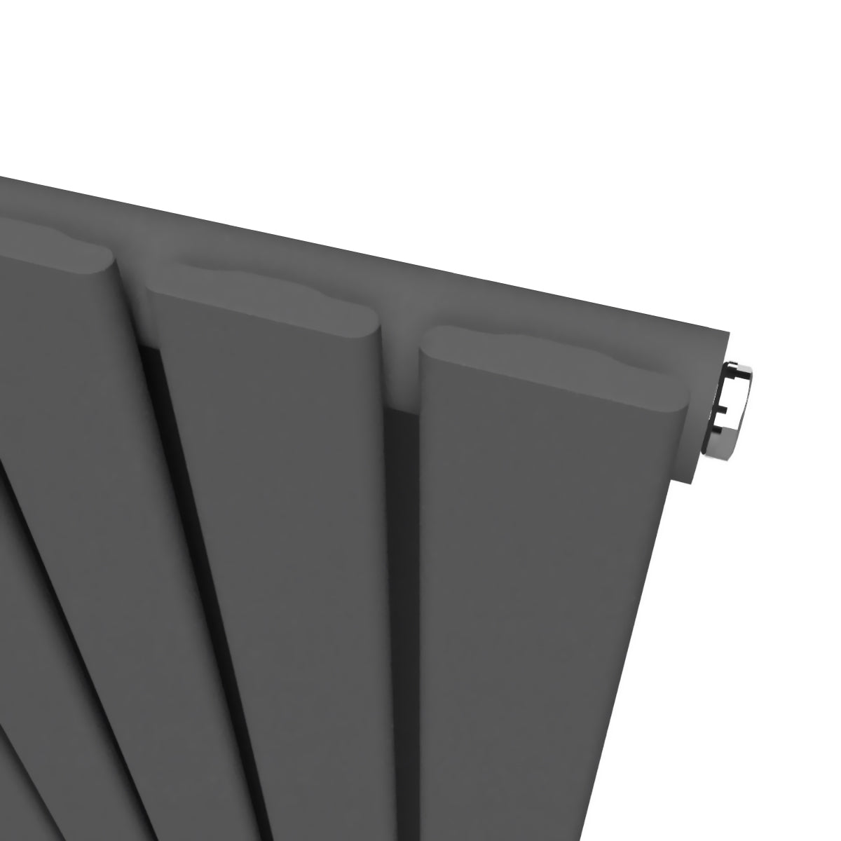  376mm x 1600mm Anthracite Gray Designer Vertical Single Flat Panel Radiator, 2131 BTU