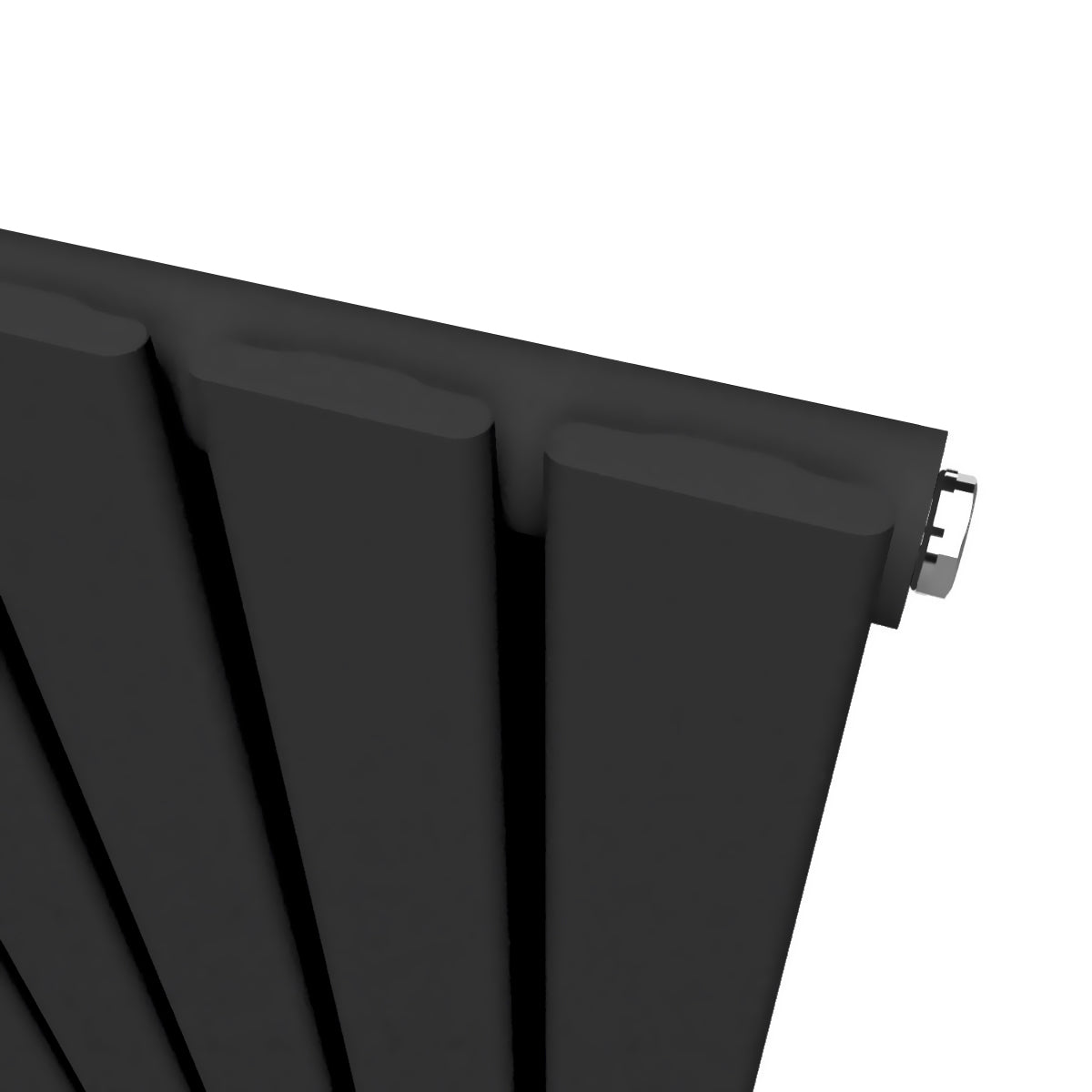  452mm x 1600mm Black Designer Vertical Single Flat Panel Radiator, 2558 BTU