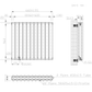 660mm x 600mm White Designer Horizontal Double Column Radiator, 2851 BTU 