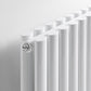 660mm x 600mm White Designer Horizontal Double Column Radiator, 2851 BTU 