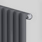 300mm x 1600mm Anthracite Gray Designer Vertical Double Column Radiator, 3291 BTU 