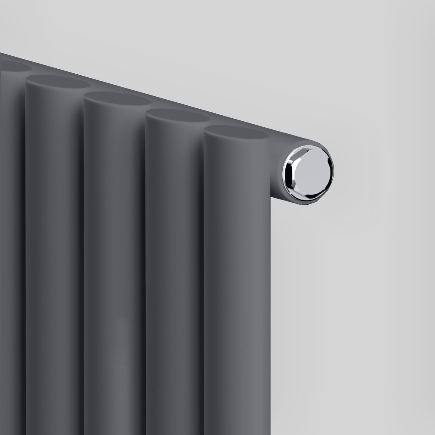  300mm x 1600mm Anthracite Gray Designer Vertical Double Column Radiator, 3291 BTU