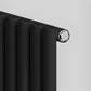 660mm x 600mm Black Designer Horizontal Single Column Radiator, 1535 BTU 