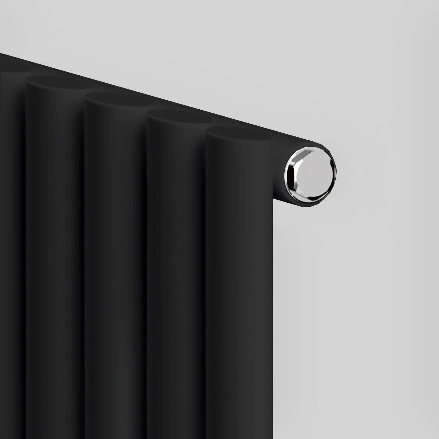  660mm x 600mm Black Designer Horizontal Single Column Radiator, 1535 BTU