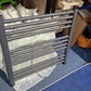 Refurbished 600mm x 600mm Anthracite Grey Heated Towel Rail Radiator | Flat Central Heating BF-01 