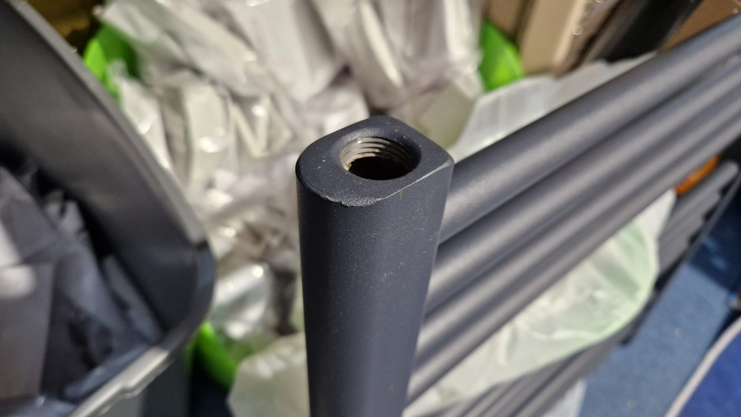  Refurbished 600mm x 600mm Anthracite Grey Heated Towel Rail Radiator | Flat Central Heating BF-01