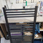 Refurbished 550mm x 1200mm Matt Black Heated Towel Rail Radiator | Flat Central Heating CH-01 