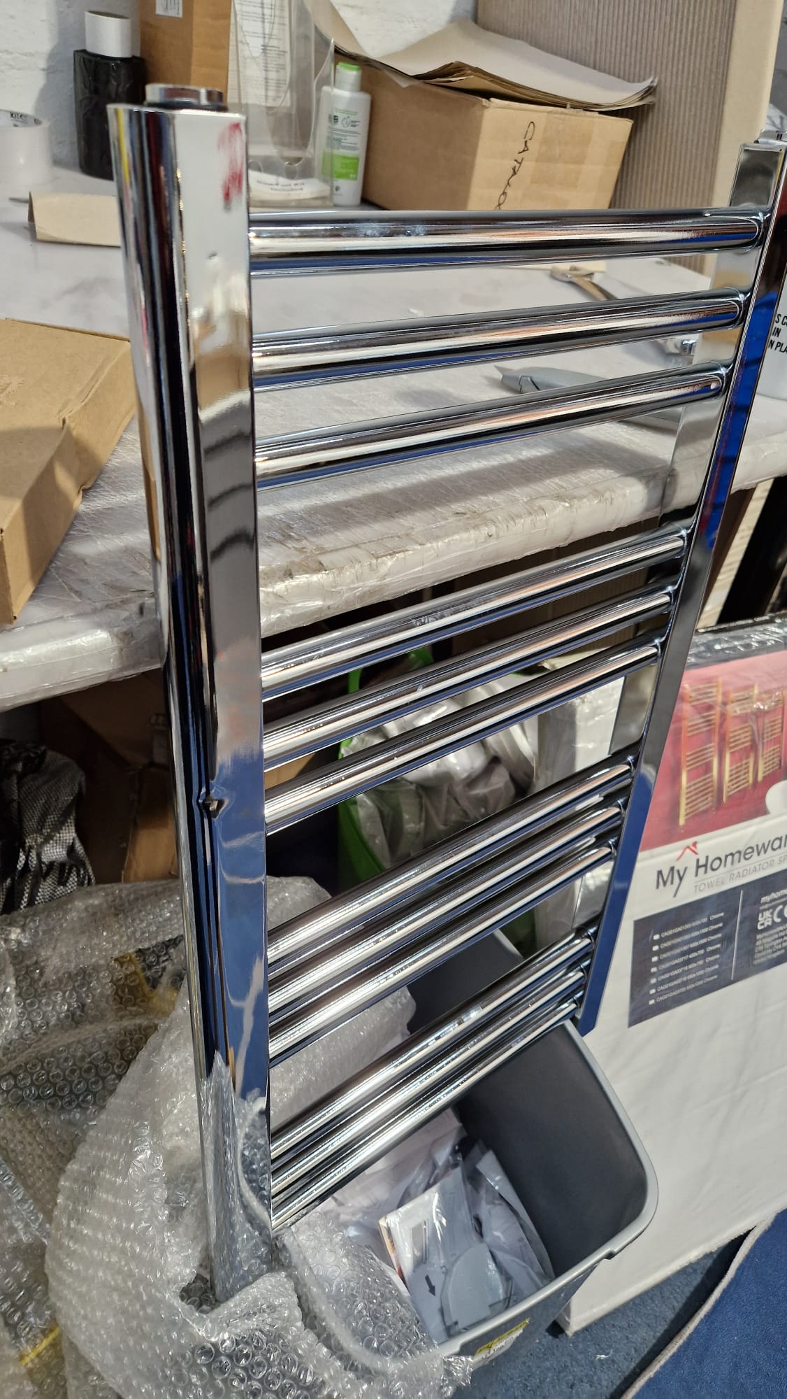  400 x 700mm Refurbished Chrome Electric Pre-Filled Heated Towel Rail ELS-01
