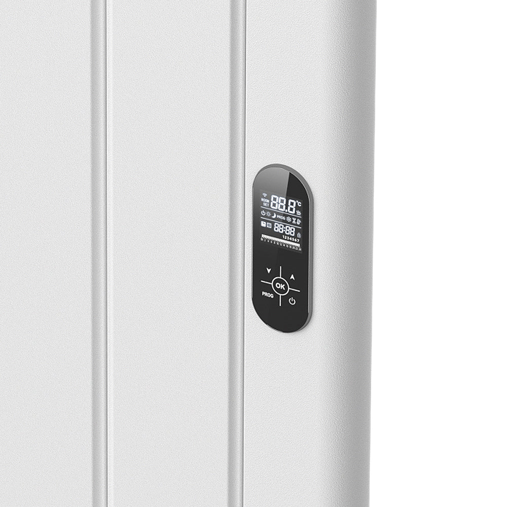  385 x 1600mm Smart Wifi Electric Panel Radiator - 1000W White Vertical Aluminium