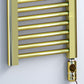 500mm Wide - 1000mm High Shiny Gold Electric Heated Towel Rail Radiator