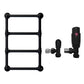 500 x 750mm Charlotte Traditional Matt Black Heated Towel Rail Radiator Central Heating Bathroom Heater 